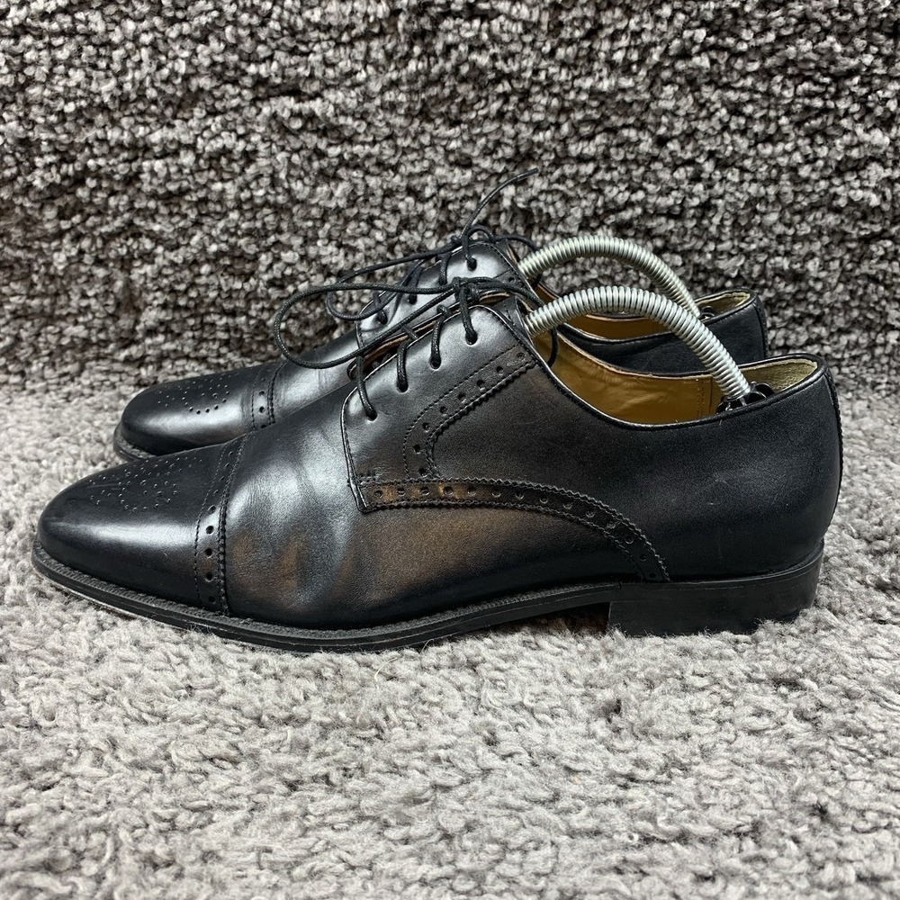 Brass Boot Men's 10 M Black Leather Dress Cap Toe Shoes